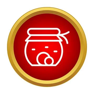 Jam jar icon preserving fruit food symbol button Stock Illustration