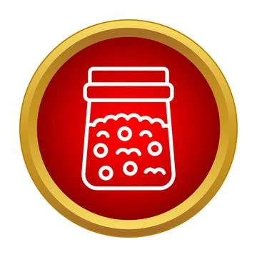 Jam jar icon on a red circle background Stock Illustration