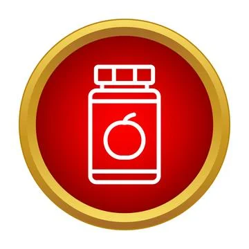 Jam jar icon representing fruit preserve concept Stock Illustration