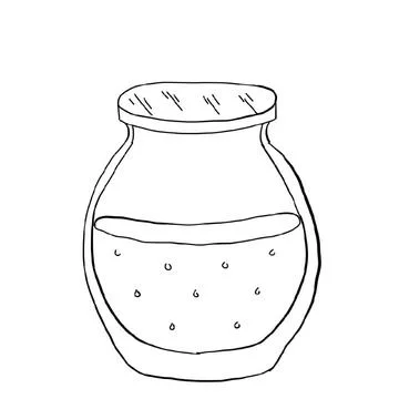 Jam jar line art Stock Illustration