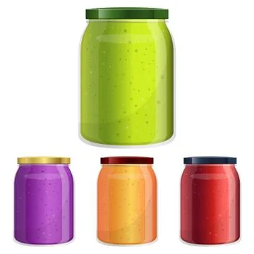 Jam jar set vector design illustration isolated on white background Stock-Illustration