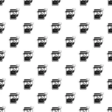 Jam jars seamless pattern with fruit preserve concept Stock Illustration
