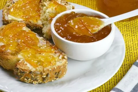 Jam made from organic oranges Stock Photos