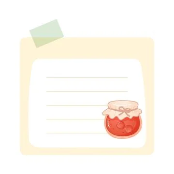 Jam note card with cute jar illustration Stock Illustration