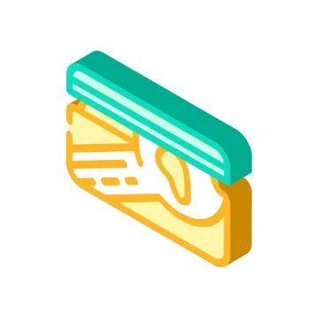 Jam or puree mango container isometric icon vector illustration Stock Illustration