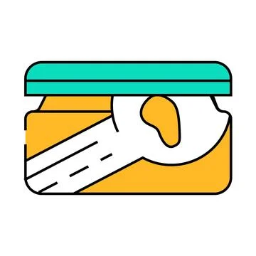 Jam or puree mango container icon color illustration Stock Illustration