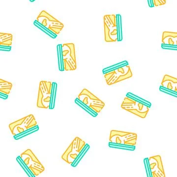 Jam or puree mango container vector seamless pattern Stock Illustration