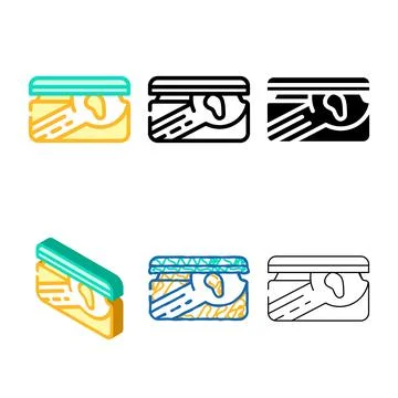 Jam or puree mango container color minimal icon vector Stock Illustration