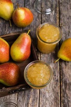 Jam from pears Stock Photos