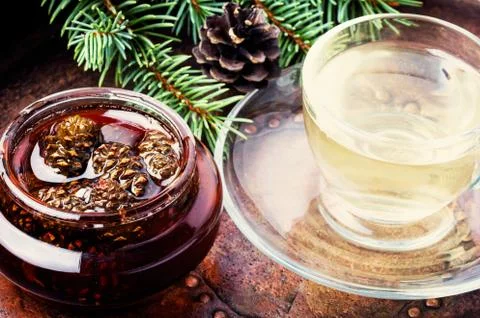Jam from pine cones for tea Stock Photos