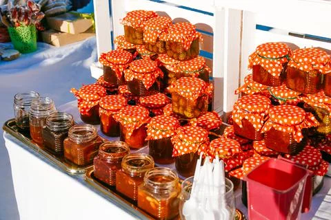 Jam from pinecone Stock Photos