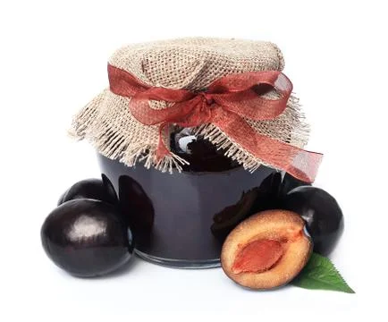 Jam with plums fruit Stock Photos