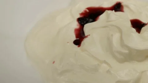 Jam poured over sour cream 스톡 동영상 188726537