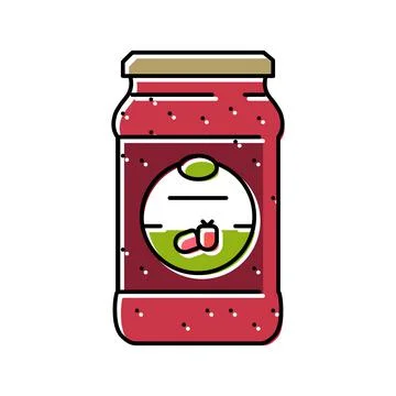 Jam raspberry fruit berry color icon vector illustration 스톡 일러스트