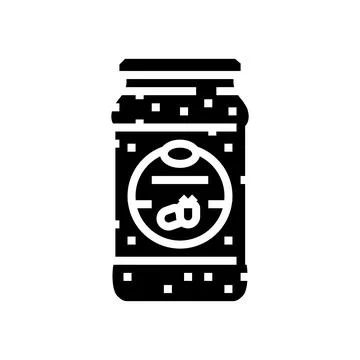 Jam raspberry fruit berry glyph icon vector illustration Illustrazione stock