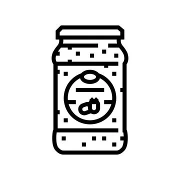 Jam raspberry fruit berry line icon vector illustration イラスト素材
