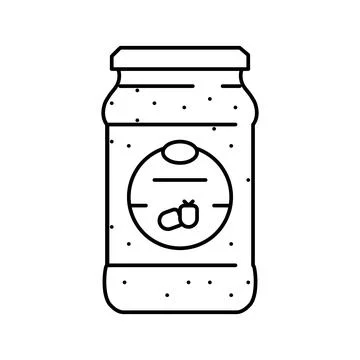 Jam raspberry fruit berry line icon vector illustration イラスト素材