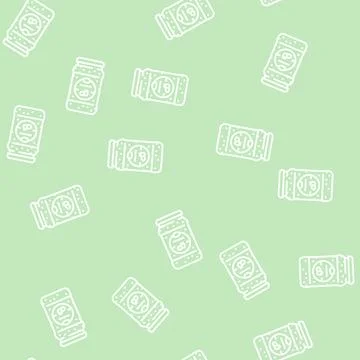 Jam raspberry fruit berry line seamless pattern Illustrazione stock