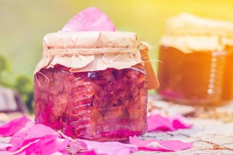 Jam from rose close-up Stock Photos