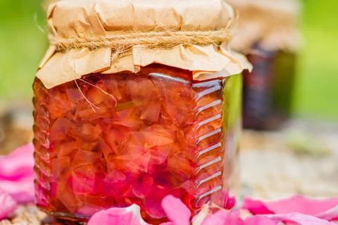 Jam from rose close-up Stock Photos