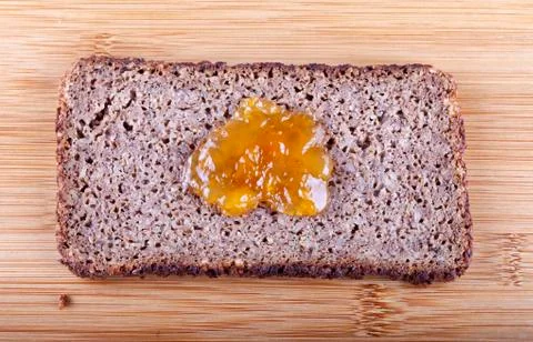 Jam on rye bread Foto stock