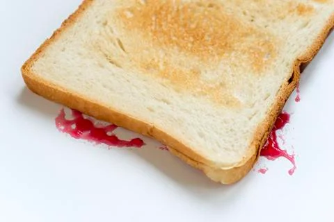 Jam sandwich fallen Stock Photos