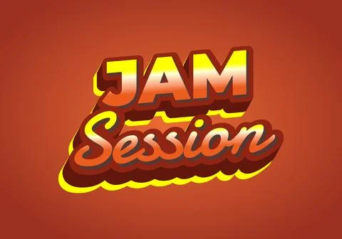 Jam session. Energetic Retro Style for Music Typography Stock Illustration
