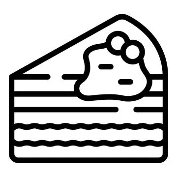 Jam slice cake icon outline vector. Chocolate meal Stockillustratie
