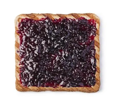 Jam on a slice of Toast. Isolated on a white background Stock Photos