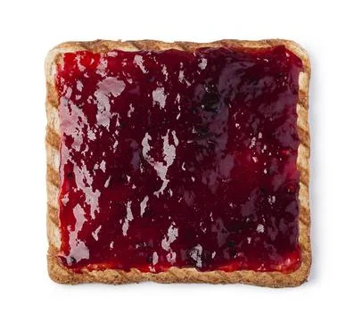 Jam on a slice of Toast. Isolated on a white background Stock Photos
