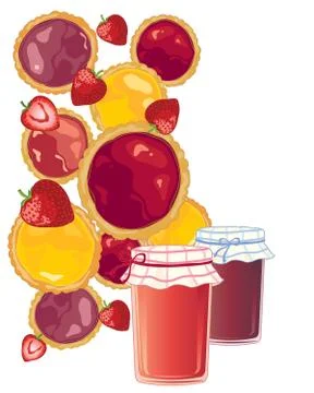 Jam tart background Stock Illustration