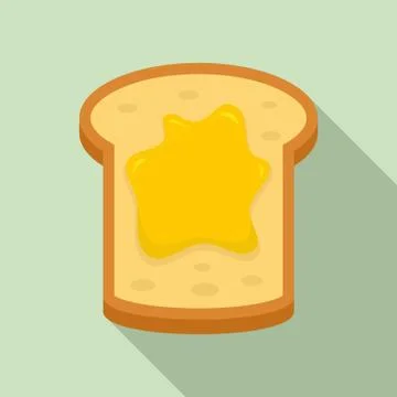 Jam toast icon, flat style イラスト素材