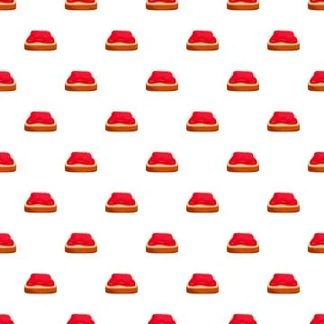Jam toast slices creating seamless food pattern Stock Illustration