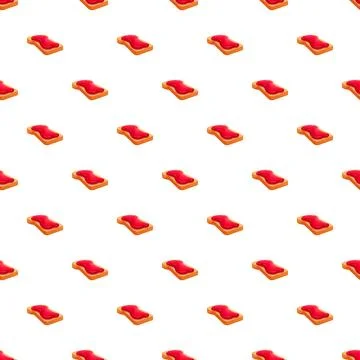 Jam toast slices seamless pattern on white background Illustrazione stock