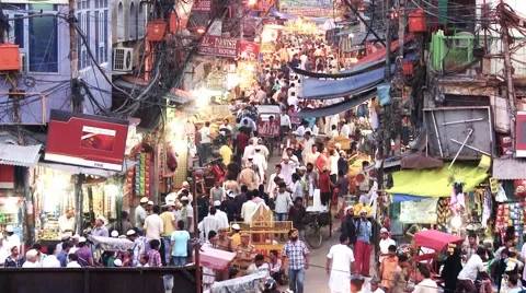 Jama Masjid (Friday Prayers), Old Delhi, Delhi, India - Timelapse Footage Stock Footage 57939817