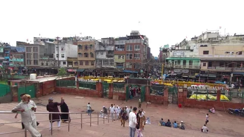Jama Masjid Mosque Under Blue Sky, Old Delhi Stock Footage 320383394