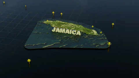Jamaica 3D Map With Animation Stock Footage 307511661