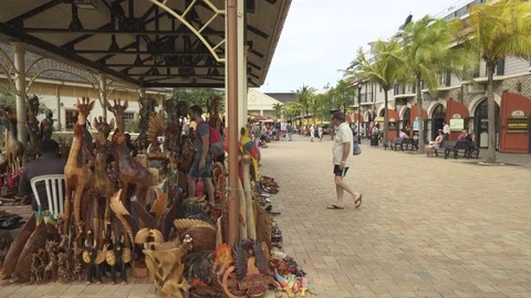 Jamaica, caribbean city center, shopping street - Falmouth, Jamaica Stock Footage 90493065