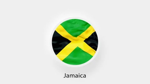 Jamaica Circular Flag Loop. Animated national flag of Jamaica. Realistic Jamaica Stock Footage 164267781