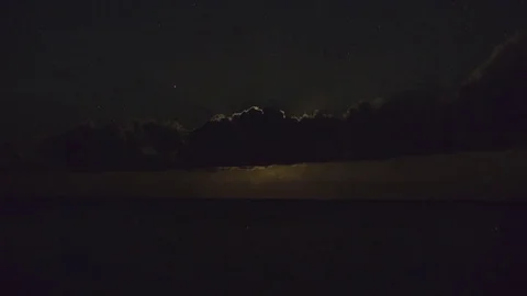 Jamaica: Clouds with Moonset Stock Footage 71693219