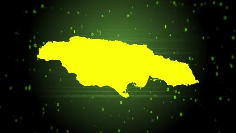 Jamaica Digital Map Intro Stock Footage 247969369