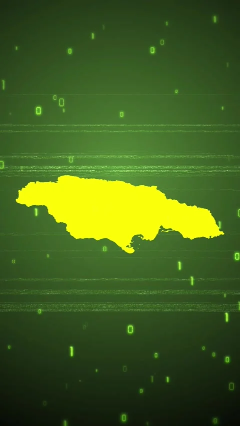 Jamaica Digital Map Intro Stock Footage 258836120