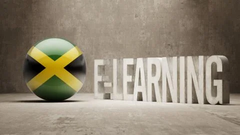 Jamaica. E-Learning  Concept Stockillustratie