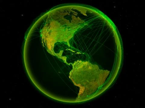 Jamaica on Earth with network Stock Illustration