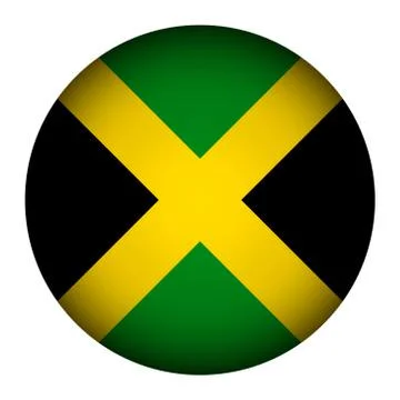 Jamaica flag button. Stock Illustration