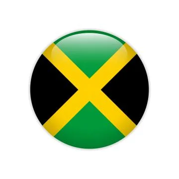Jamaica flag on button Stock Illustration