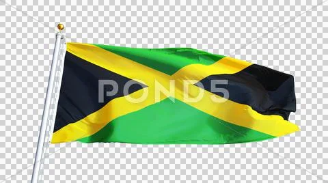 Jamaica flag, close up, isolated with alpha channel Stock Photos