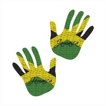 Jamaica flag hand vector 库存插图