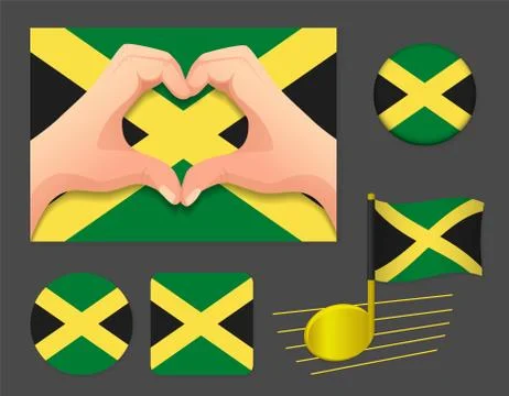 Jamaica flag icon. Stock Illustration