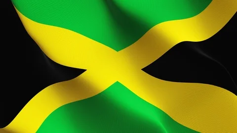Jamaica flag loop waving on wind. Stock Footage 119221141